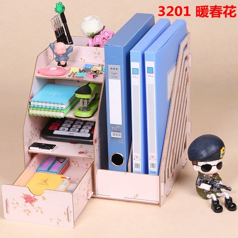 Настольный офисный ящик для хранения, деревянный ящик А4, бумажный стеллаж, органайзер для дома, контейнер для мобильного телефона, мелочи