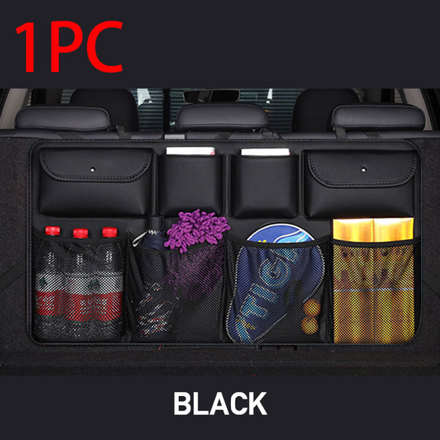 Leather Car Trunk Organizer Bag Rear Seat Back Storage Box Automobiles Interior Goods Universal Auto Trunk Organizer 8 Pocket