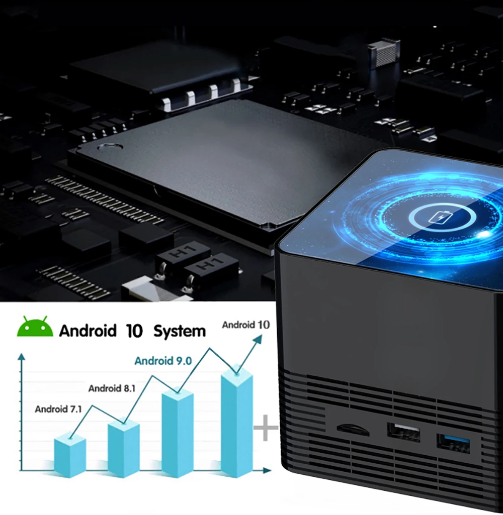 OMIKAI K1 Беспроводная зарядка ТВ коробка Android 10 4 Гб RAM 32 10bit HDR 4K Dual Wifi 1000 м LAN