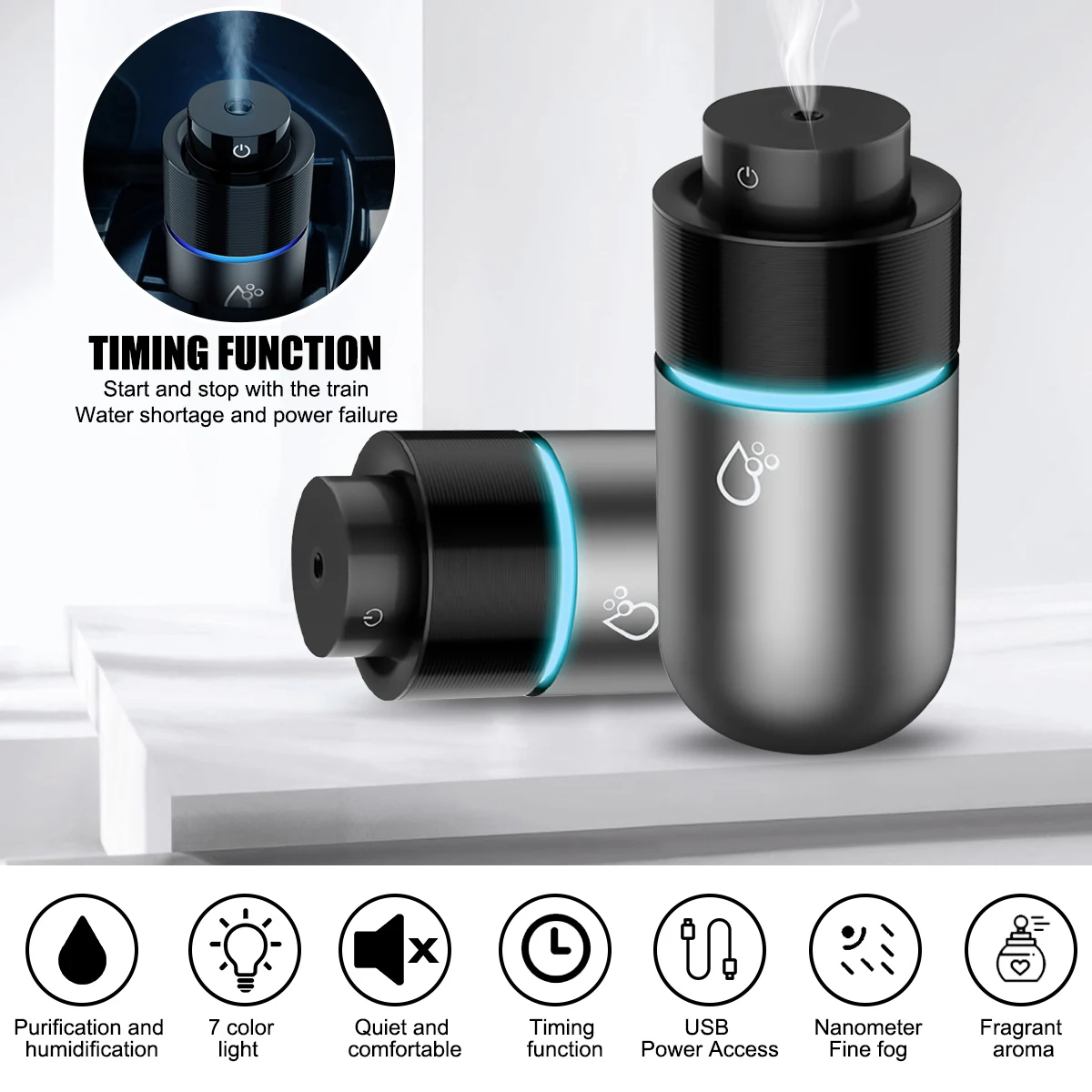 

Portable Mini Ultrasonic USB Air Humidifier Essential Oil Diffuser LED Lights Aromatherapy for Home Office Car Aroma Diffuser