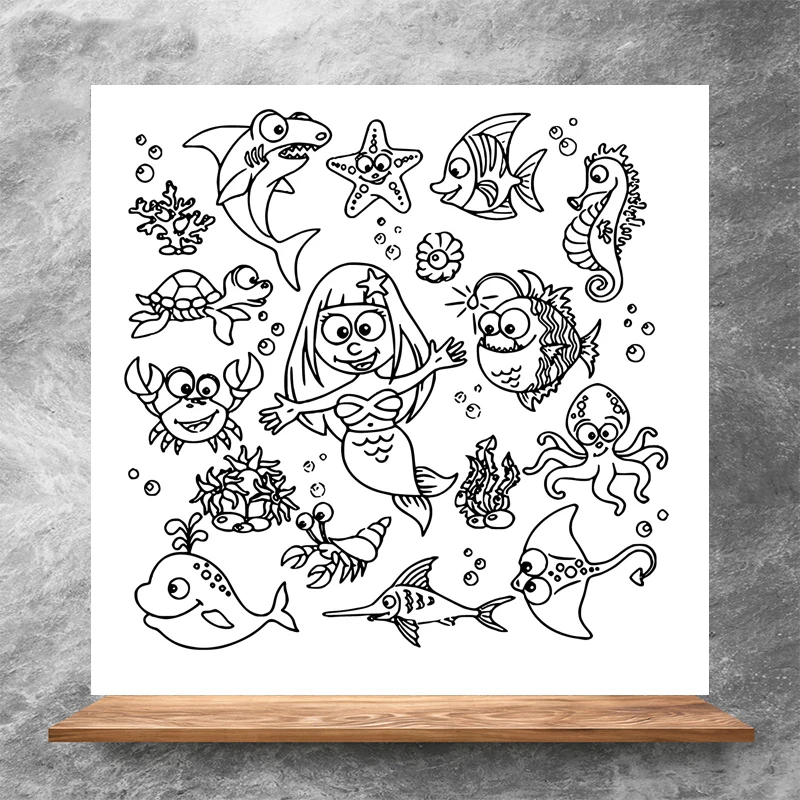 

ZhuoAng Ocean World Clear Stamps/Silicone Transparent Seals for DIY scrapbooking photo album Clear Stamps
