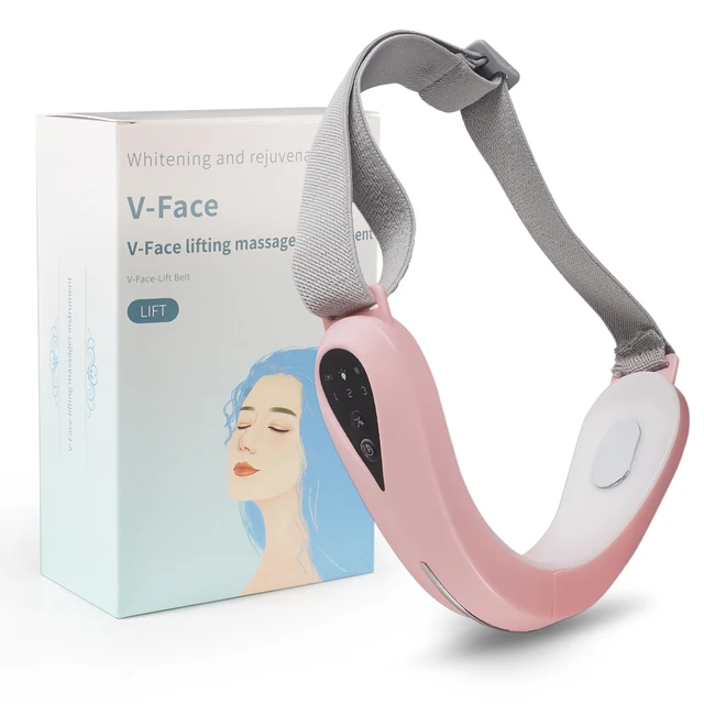 Electric V Face Lifting Double Chin Reducer Lifting Facial Slimming Shaping Microcurrent Led Light Devices Neck Massager Lift with box