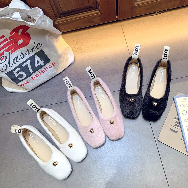 

2019 Fashion Women's Retro Woman Shoes Flats Casual Female Sneakers Round Toe Autumn Elegant Loafers Fur Shallow Mouth Modis
