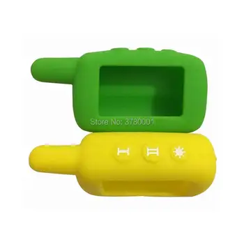 

A9 Silicone Cover Key Case for 2 Way car Alarm System Starline A6 A9 A4 A8 Lcd Remote Controller Key Fob Chain