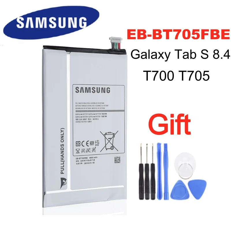 Оригинальный аккумулятор для планшета 100% флейта Samsung GALAXY Tab S 8 4 оригинальный 4900 мАч|Аккумуляторы мобильных