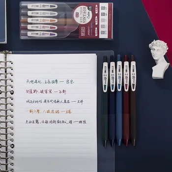 

5Pcs/Set .5mm Vintage Color Gel Pen Retro Straight liquid Gel Pen 0Multicolor Neutral Pen For Diary School Office Supply