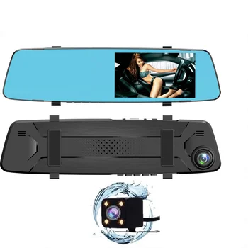 

Car DVR FHD 1080P 4.5 Inch Video Recorder Mirror Camera Dual Lens with Rear View Camera Auto Registrator Dash CamWide angle Car