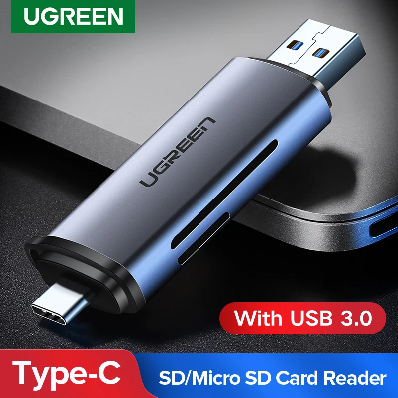 Ugreen USB C Card Reader USB 3.0 Type C to SD Micro SD TF Card Reader for PC Laptop Accessories Smart Memory SD Card Adapter