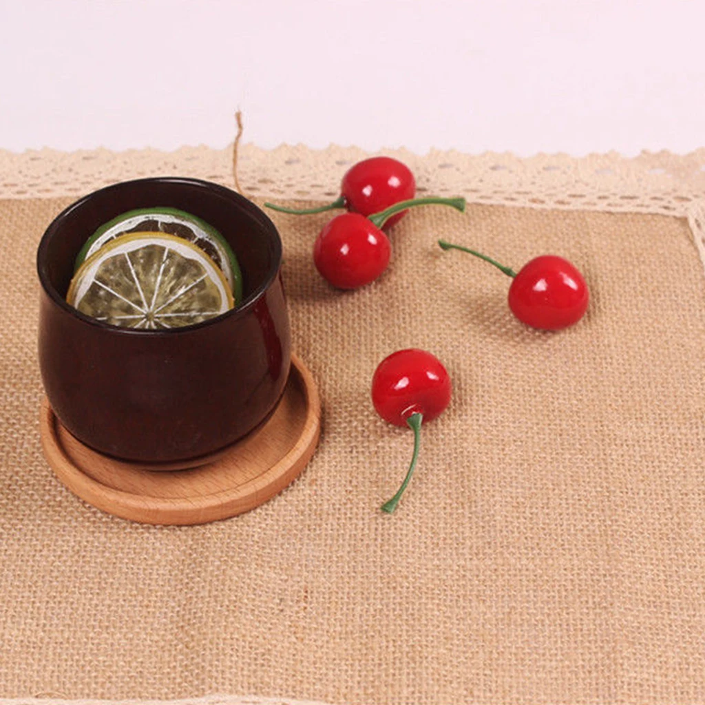 Beech / Walnut Wooden Tea Cup Coaster Coffee Drinks Placemat Tea Bowl Holder