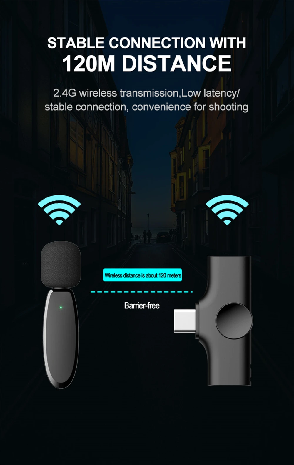 Microphone Lavalier sans fil pour Smartphones-1