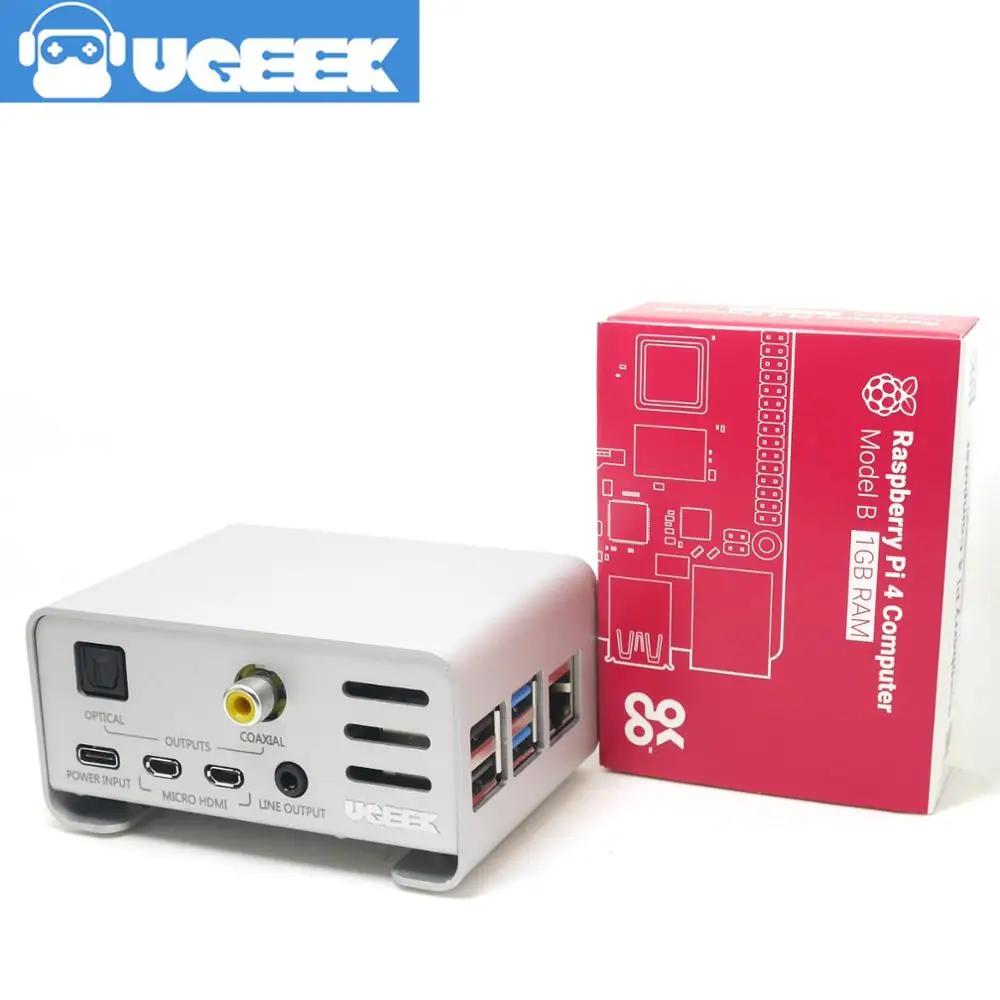 Алюминиевый корпус и UGEEK AOIDE Digi Pro работают с Raspberry Pi 4 Модель B/4B | DIY ваш HiFi плеер построить с Raspberry Pi - Цвет: DigiProCase1GPi4