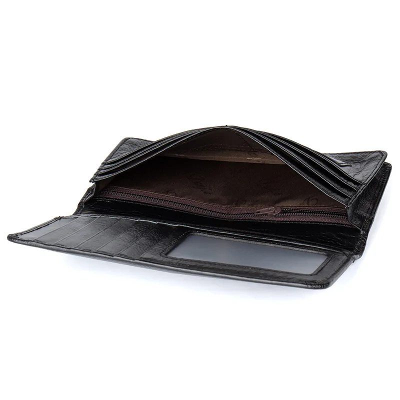 

Dan jue New Style Full-grain Leather Simple but Elegant Casual Long Wallet Retro Fashion MEN'S Wallet Wallet Gift Box
