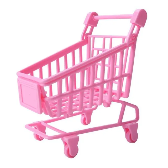 1pcs Simulation Mini Shopping Cart Kids Pretend Toy Creative Simulation Mini Hand Trolley Shopping Cart Decoration Children Gift 5
