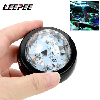 

LEEPEE Car LED Atmosphere Light DJ RGB Colorful Music Sound Lamp Auto Decorative Lamp USB Rechargeable Magic Stage Effect Lights