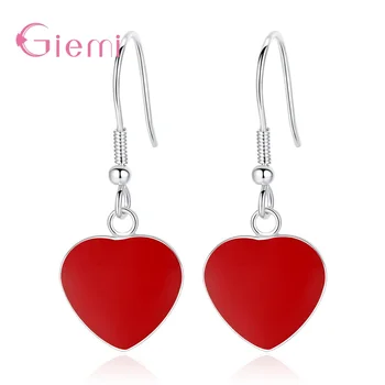 

Factory Price 925 Sterling Silver Dangle Earrings Sparkling Heart Shape Pendant High Quality Women Fashion Jewelry For Wholesale