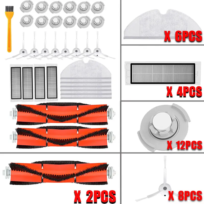 

Xiaomi Roborock Robot S50 S5 Vacuum Cleaner Spare Parts Kits Mop Cloths Wet Mopping filter Side Brush Roll Brush Water Tank