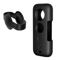 Insta360 ONE X Silicone Protective Case with Lens Cover Protection Silicon Case Camera Lens Cover for Insta360 ONE X (Black)