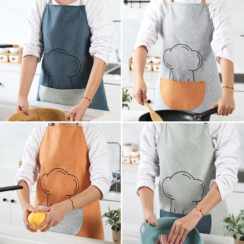 

Household Chef Kitchen Aprons Unisex Dinner Party Aprons BBQ Bib Apron For Women Cooking Baking Restaurant Apron Cleaning Tools