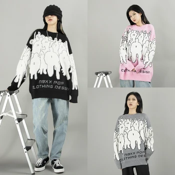 

2020 New 3 Colors Women Pullovers Sweater Autumn Winter Women Streetwear Youth Fashion Casual Hip Hop Couple Knitting Sweater