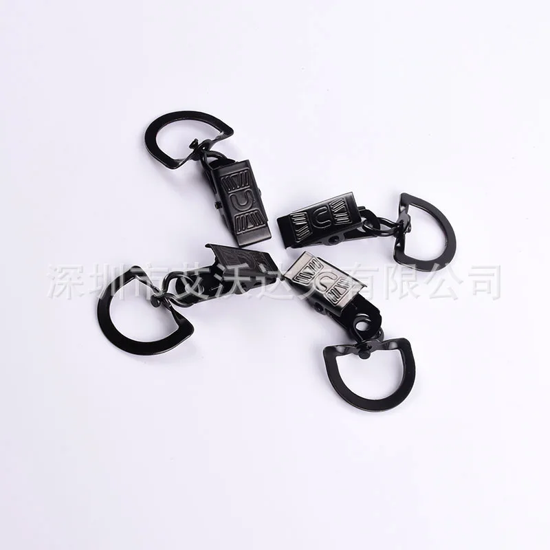 

[Manufacturers Direct Selling] Metal Electrophoresis Black Iron niu xian kou Knitted Buckle Label Clip Rotating bian xian kou