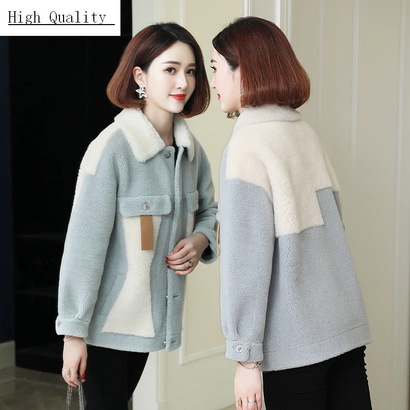 

Real Fur Coat Female Elegant Short Sheep Shearing Jacket Women Clothes 2020 Korean Vintage 100% Wool Fur Tops Hiver 0361