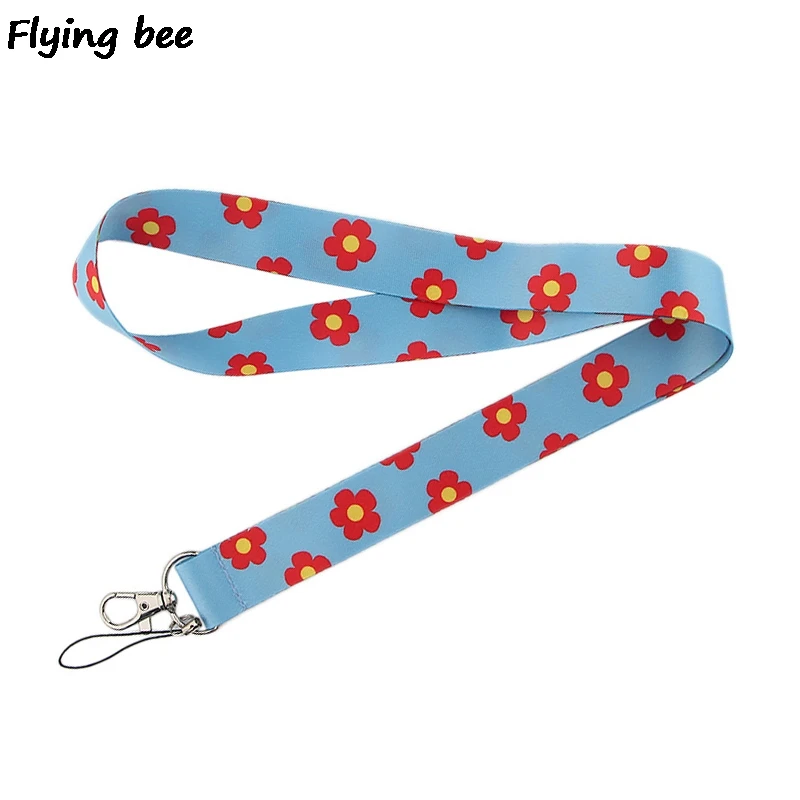 Брелок Flyingbee с красными цветами милый мультяшный шнурок для телефона модный