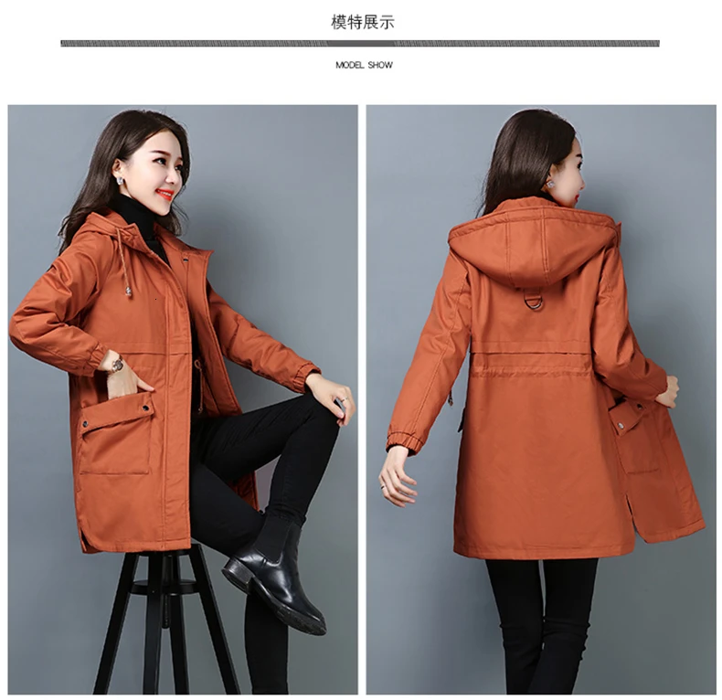 Hot Brand Plus velvet Parkas Jackets Women's Winter New Loose Hooded Coats Female Thick Warm Down Cotton Long Outwear LZ065