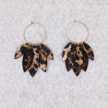 ZWPON, серьги-кольца из натуральной кожи с бахромой, ювелирные изделия из кожи