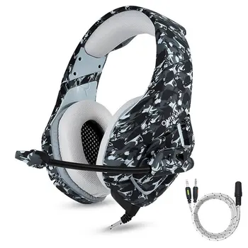 

New K1B Camouflage Headphones For Ps4 Switch Game Wired Headphones Mobile Computer Headset Gaming Headphones