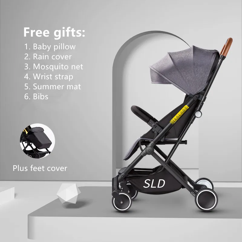  5.5Kg Lightweight Portable Folding Luxury Baby Strollers On Plane Hot Mom Baby Stroller Four Wheels