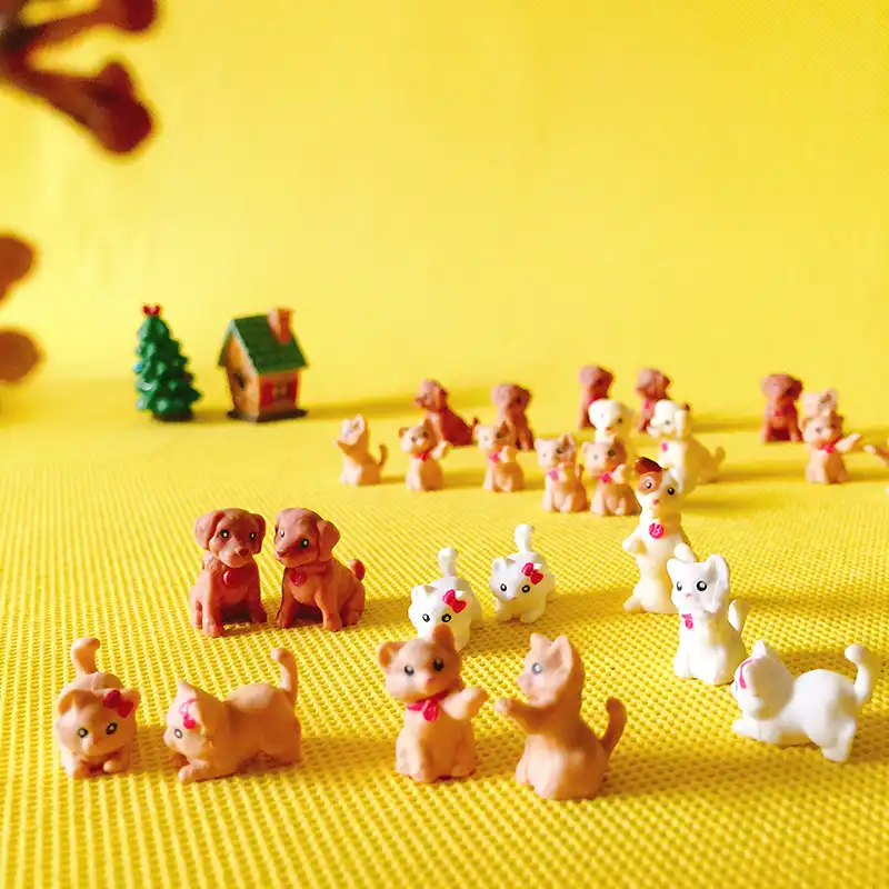 Aleatório 10 pces/bonito cão/filhote de cachorro/miniaturas animais/adorável/jardim de fadas gnome/terrário decoração de mesa para casa/estatueta bonito/suprimentos diy