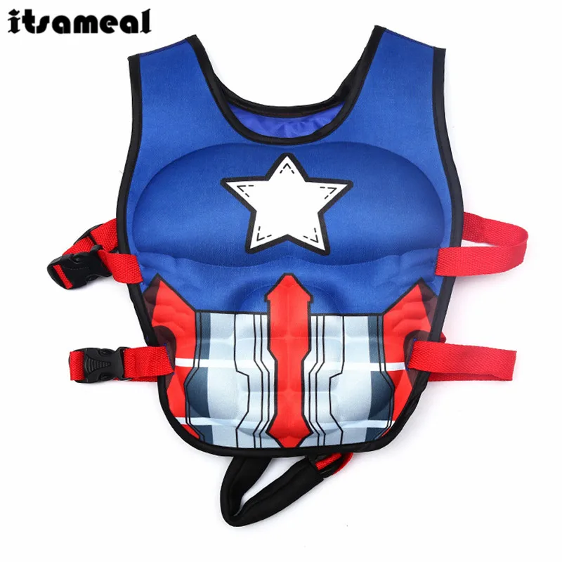 Captain America Life Jacket Vest Swimming Circle Pool Accessories Swimsuit Floating Power Sunscreen Buoyancy |