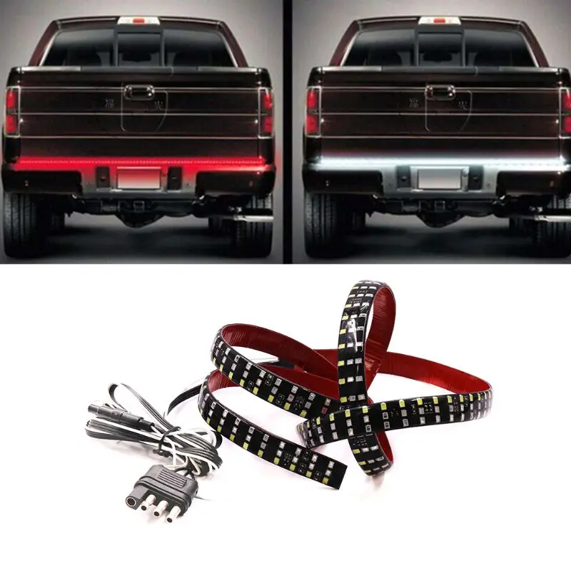 

60Inch Triple Row 5-Function Truck Tailgate LED Strip Light Bar With Reverse Brake Turn Signal For SUV 77UE
