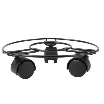 

Round Iron Plant Stand Caddy Movable Flower Pot Stand Plant Pot Base Tray