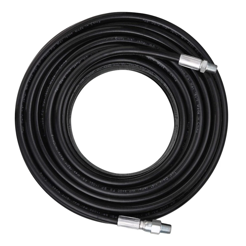 

Sewer Jetter Kit for Pressure Washer, 1/4 Inch NPT x 50 FT Hose, Sewer Jetting Nozzle Button Nose, Orifice 4.0, 4400 PSI