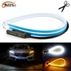 OKEEN 2pcs Waterproof Flexible Universal Car LED DRL Daytime Running Light Flow Runs Headlight LED Strip Brake Turn Signal Light ► Photo 1/6