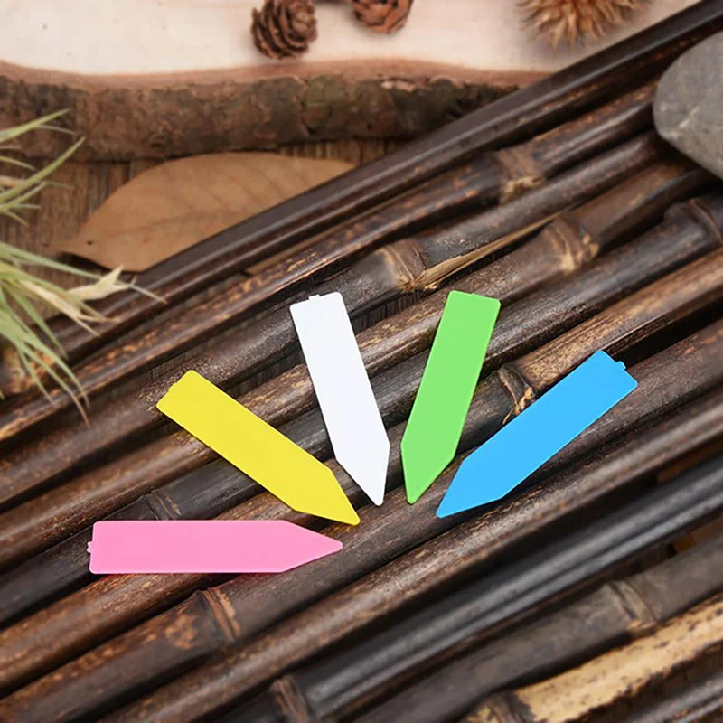 100 pieces/set PVC garden plant label bright pot seedling label home planting nursery care garden accessories Plant Tags