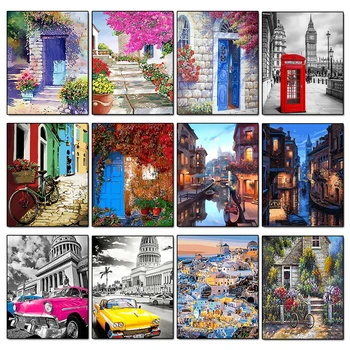 

DIY Scenery Digital Painting By Numbers Urban Landscape Modern Wall Art Canvas Painting Unique Gift Home Decor 40x50cm Diy Gift