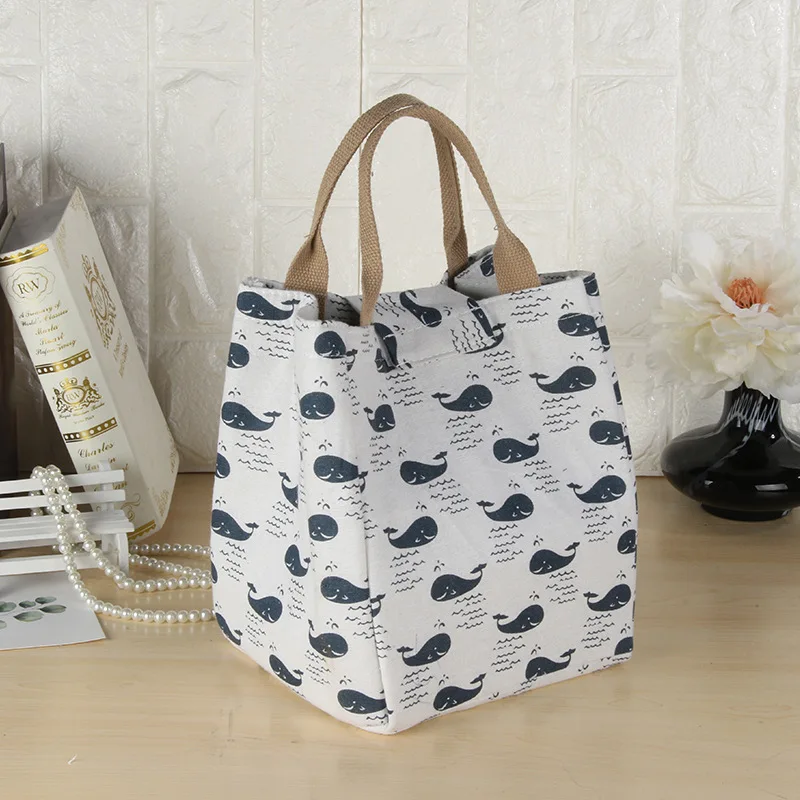 Outdoor Picnic Lunch Bags Heated Oxford Canvas Insulated Bag Thermal Food Cooler Tote Case Lunch Box for Women Kids