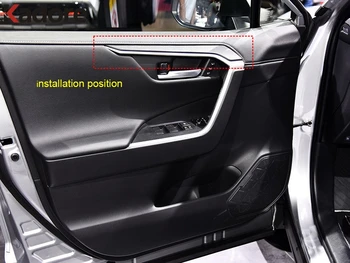 

For Toyota RAV4 RAV 4 2019 2020 Car Styling Interior Carbon Fiber Side Door Decorative Strips Cover Trim Auto Accessories