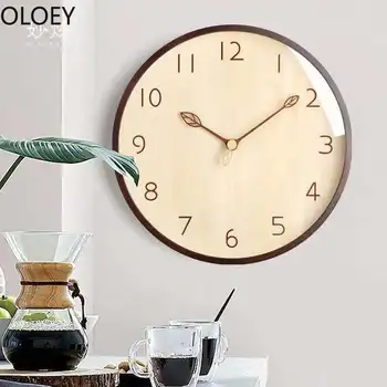 

Nordic Creative Wall Clock Solid Wood Table Clock Silent Clocks Wall Home Decor Living Room Reloj De Pared Europe Wall Clocks