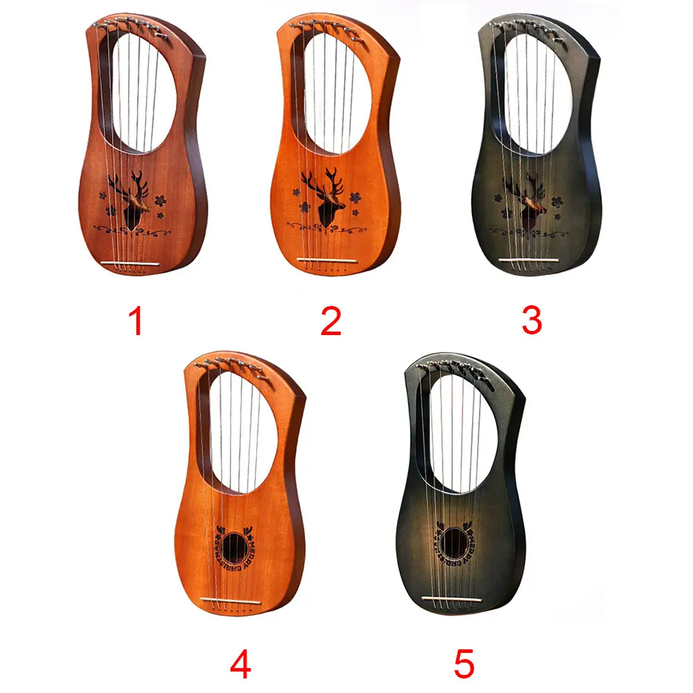 Инструмент Лира Арфы развлечений из красного дерева музыкальные 7-ой Профессиональный легкий компактный игрушка детский подарок деревянный