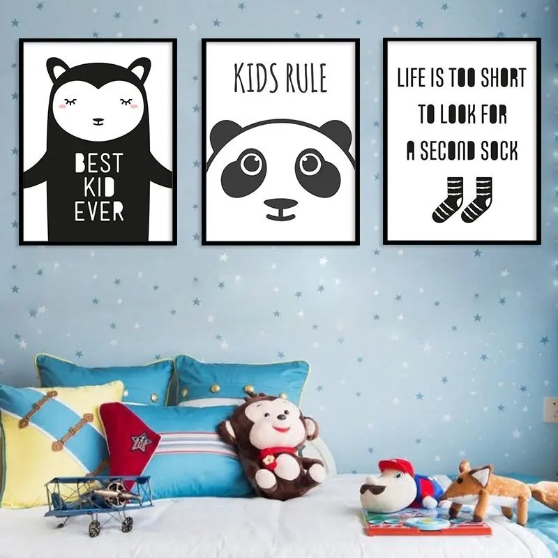 Cartoon Animal Best Kid Ever Canvas Painting Wall Art Poster Print Pictures For Living Room Kids Kindergarten Decoration | Дом и сад