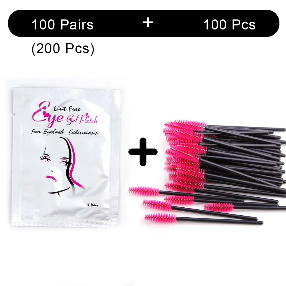 NV Pad RRed Brush 100 накладные ресницы для наращивания патчи и 100 шт ресницы щеточки Одноразовые индивидуальные под накладки для ресниц Красота Макияж - Цвет: NV Pad RRed Brush