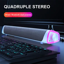 Spash bluetooth 5.0 alto-falante 3d surround soundbar com fio alto-falantes de computador estéreo subwoofer barra de som para computador portátil tv pc