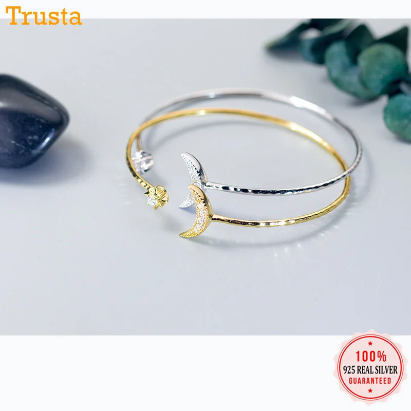 Trustdavis 925 однотонные ювелирные изделия из настоящего стерлингового серебра 2 круглые CZ браслет для Для женщин подарок для девочек ювелирные изделия DA355