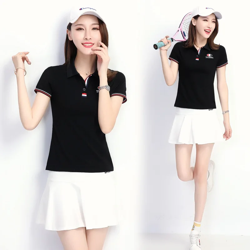 

2019 Summer New Style Feather Ball Uniform WOMEN'S Suit Two-Piece Set Short Sleeve Divided Skirt Tennis Skirt Ball Uniform Femal
