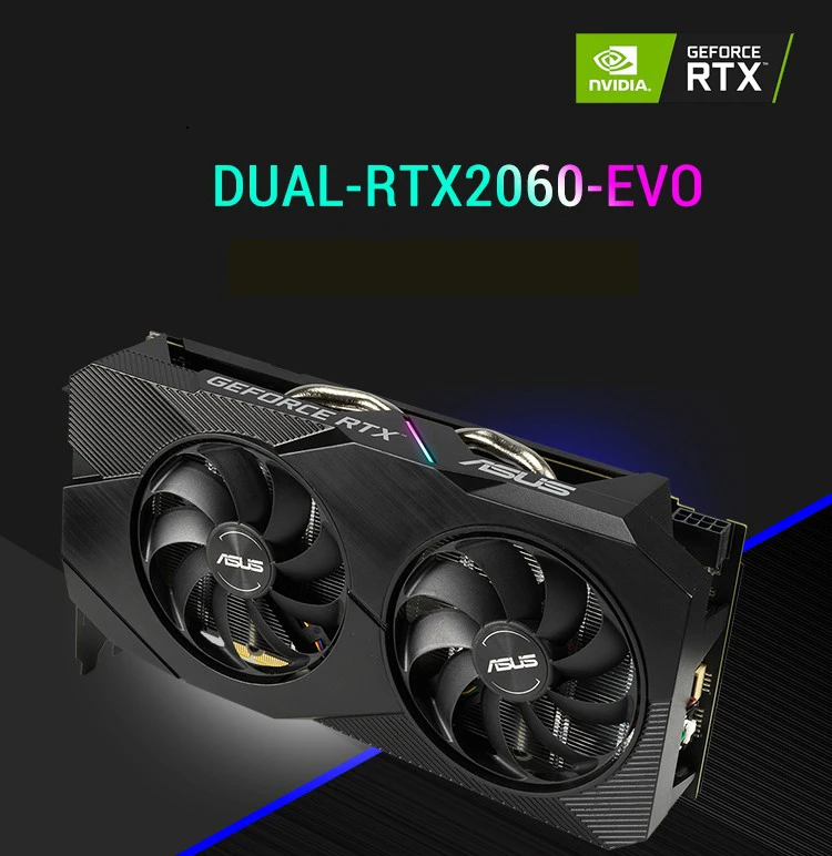 ASUS DUAL RTX2060 O6G EVO RTX 2060 GDDR6  6G  192 Bit Video Cards GPU Graphic Card DeskTop CPU Motherboard NEW O6G O12G latest graphics card for pc