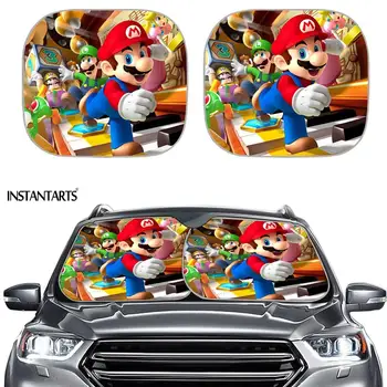 

Cartoon Anime Super Mario Printed 2 Pcs Set Car Front Window Sunshade Auto Accessories Sun Shade for Car Windshield Car-covers