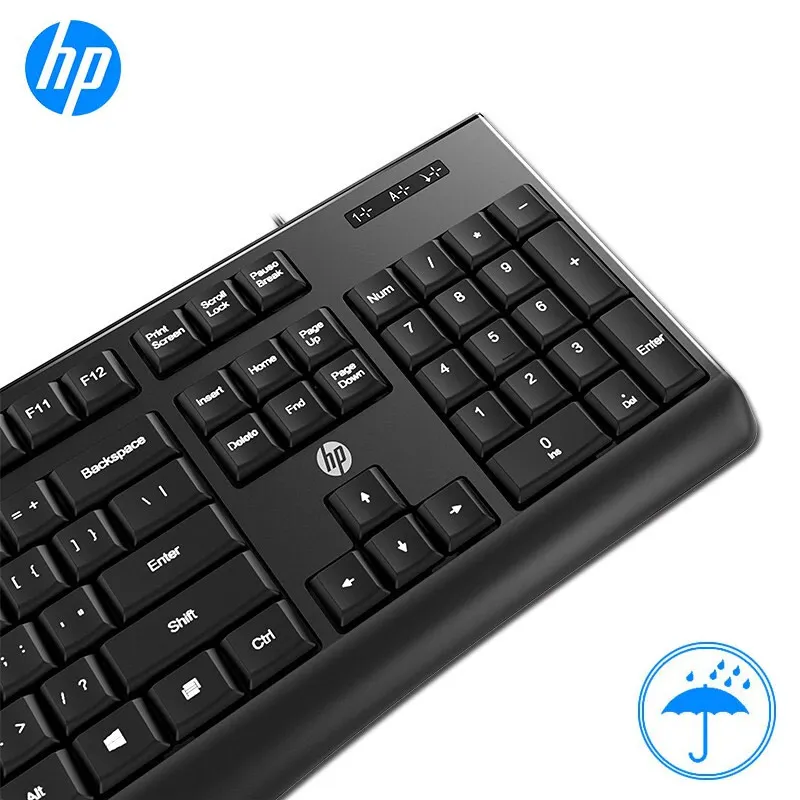 Проводная usb-клавиатура hp K200, игровая офисная Оригинальная клавиатура Hewlett-Packard 104, черная клавиатура для ноутбука, геймера